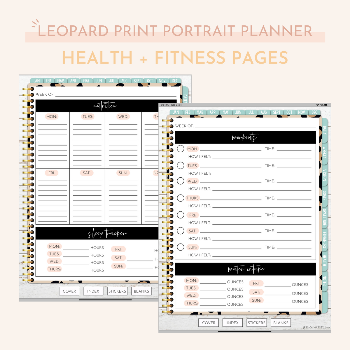 Digital Daily Planning Leopard Print Notepad Hustle Sanely® 