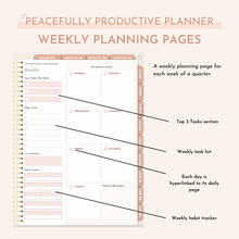 Load image into Gallery viewer, Digital Undated Quarterly Peacefully Productive Planner®