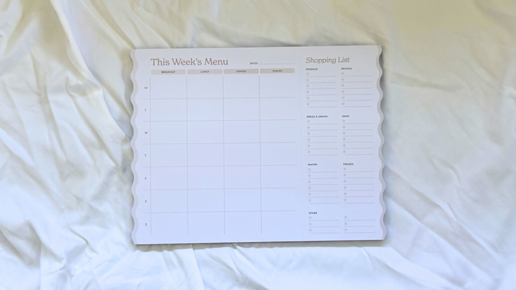 Weekly Meal Planning Notepad