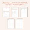Digital Monthly Peacefully Productive Planner® (Undated)