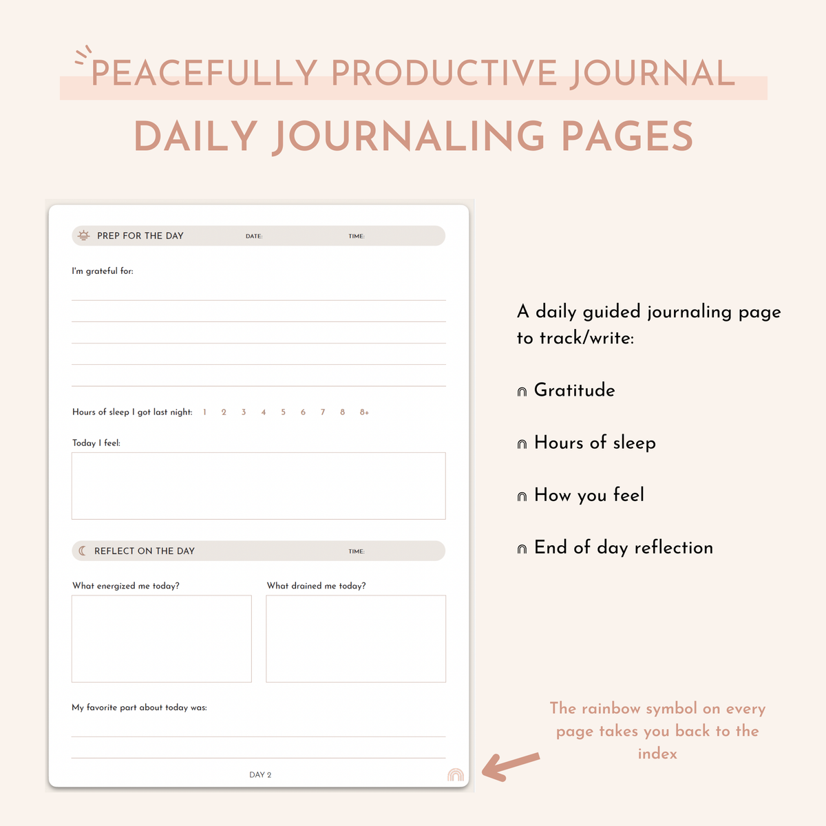 Productivity Journal Example Digital Peacefully Productive Journal™ – Hustle Sanely