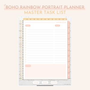 Digital Boho Rainbow Build Your Own Planner | Undated Portrait (with 10 inserts)