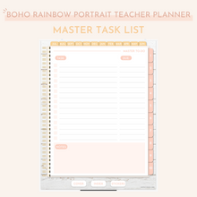 Load image into Gallery viewer, Digital Boho Rainbow Teacher Planner | Undated Portrait (with 25 inserts)