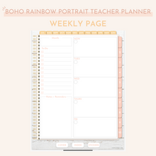 Load image into Gallery viewer, Digital Boho Rainbow Teacher Planner | Undated Portrait (with 25 inserts)