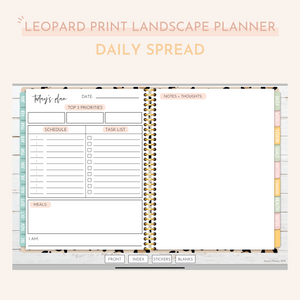 Digital Leopard Print Planner | Undated Landscape