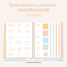 Load image into Gallery viewer, Digital Boho Rainbow Teacher Planner | Undated Landscape (with 25 inserts)