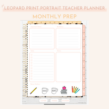 Load image into Gallery viewer, Digital Leopard Print Teacher Planner | Undated Portrait (with 25 inserts)