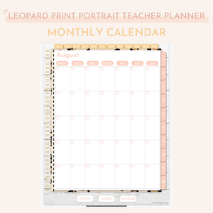 Digital Leopard Print Teacher Planner | Undated Portrait (with 25 inserts)